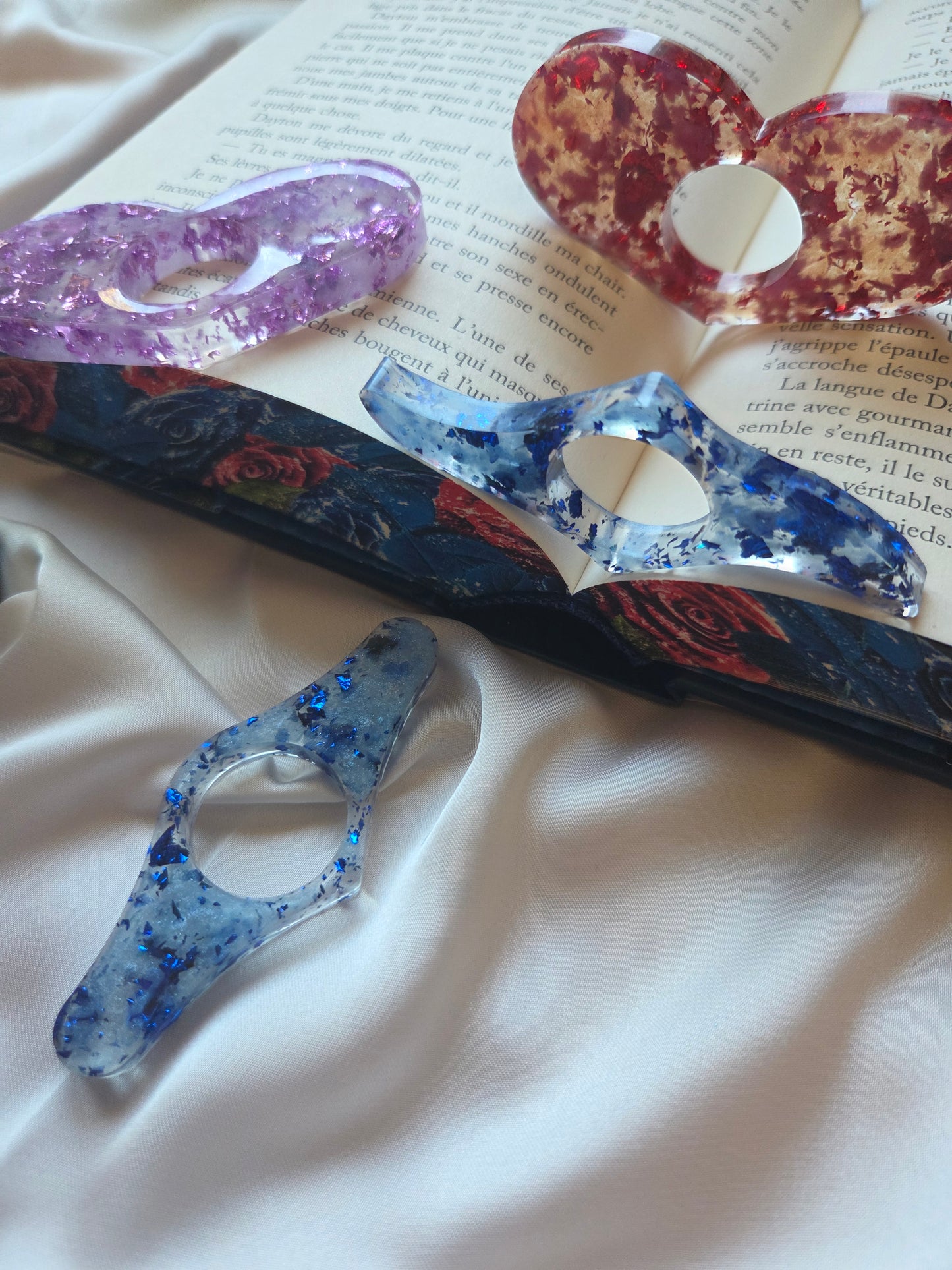 Bagues de lecture en résine Feuilles colorées