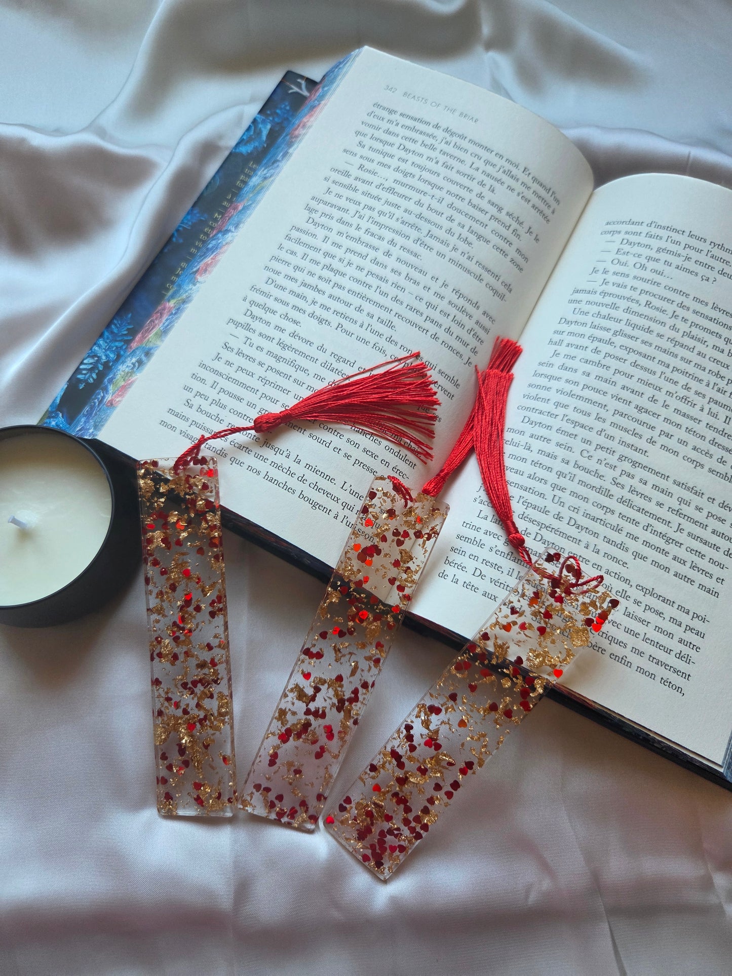 Marque-pages Résine Feuilles d'or