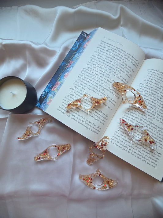 Bague de lecture en résine Feuilles d'or