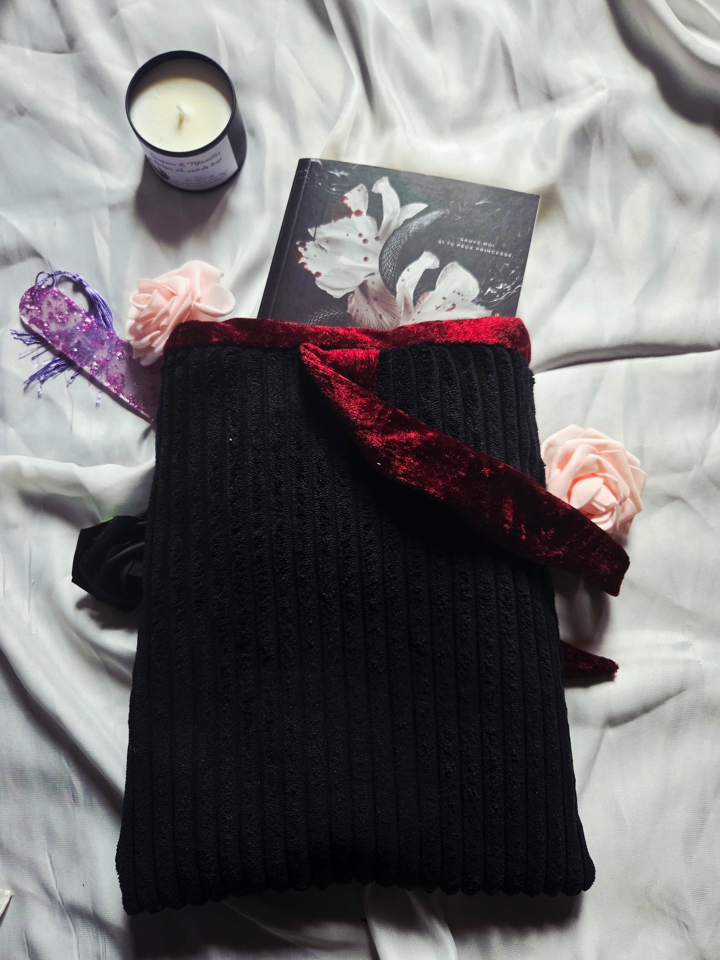 Pochette livresque en tissus - Fait main